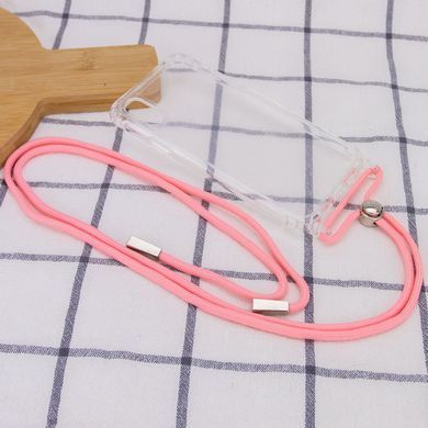 Чохол TPU Crossbody Transparent для Apple iPhone X / XS (5.8 "") Рожевий
