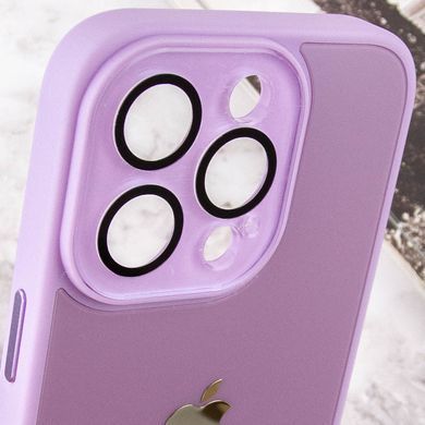 Чехол для iPhone 13 Pro Стеклянный матовый + стекло на камеру с микрофиброй TPU+Glass Sapphire Midnight Lilac