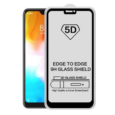 5D стекло для Xiaomi Mi A2 Lite Black Полный клей / Full Glue Черное