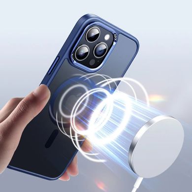 Чехол для iPhone 16 Pro Max Rock Premium Metal Lens Shield with magnetic Blue