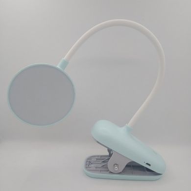 Настольная светодиодная лампа Table Lamp 7304 аккумуляторная на прищепке Голубая