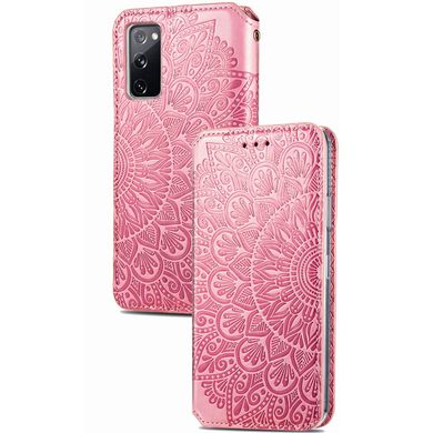 Шкіряний чохол книжка GETMAN Mandala (PU) для Samsung Galaxy S20 FE (Рожевий)