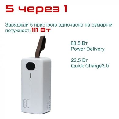 Power Bank Bavin 60000 mah быстрая зарядка Type-c + кабель USB to Type-C 2.4A QC 3.0 White