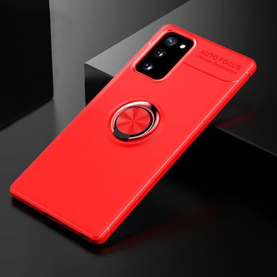 TPU чехол Deen ColorRing под магнитный держатель (opp) для Samsung Galaxy Note 20 (Красный / Красный)