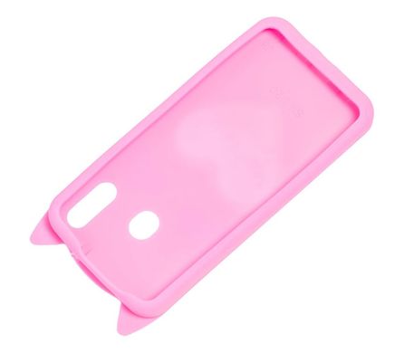 3D чохол для Samsung Galaxy M20 (M205) кіт з блискітками тепло-рожевий