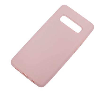 Чохол для Samsung Galaxy S10 Plus (G975) Silicone Full блідо-рожевий з закритим низом і мікрофіброю