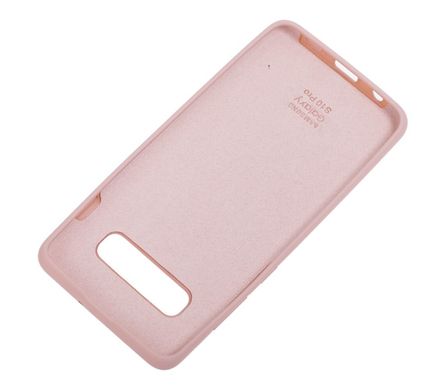 Чохол для Samsung Galaxy S10 Plus (G975) Silicone Full блідо-рожевий з закритим низом і мікрофіброю