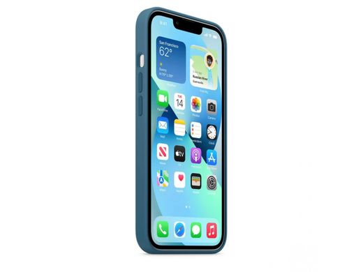 Чехол Silicone case Original 1:1 (AAA) with Magsafe для Apple iPhone 13 (6.1") (Синий / Blue Jay)