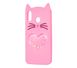 3D чохол для Samsung Galaxy M20 (M205) кіт з блискітками тепло-рожевий