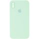 Чохол Для Apple iPhone XS Max Silicone Full camera / закритий низ + захист камери (Бірюзовий / Light Turquoise) квадратні борти