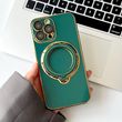 Чохол для iPhone 15 Plus Glitter Holder Case Magsafe з кільцем підставкою + скло на камеру Green