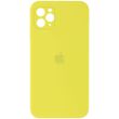 Чохол для Apple iPhone 11 Pro Max Silicone Full camera закритий низ + захист камери (Жовтий / Bright Yellow)
