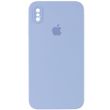 Чохол Для Apple iPhone XS Max Silicone Full camera / закритий низ + захист камери (Блакитний / Misty blue) квадратні борти