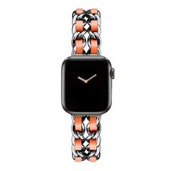 Ремешок для Apple Watch 42/44/45mm Chanel Leather Silver/Orange