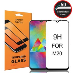5D стекло для Samsung M20 Premium Smart Boss™ Черное - Изогнутые края, Черный
