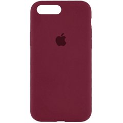 Чехол для Apple iPhone 7 plus / 8 plus Silicone Case Full с микрофиброй и закрытым низом (5.5"") Бордовый / Plum