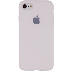 Чохол silicone case for iPhone 7/8 з мікрофіброю і закритим низом Сірий / Stone