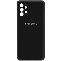 Чехол для Samsung Galaxy A72 4G / A72 5G Silicone Full camera закрытый низ + защита камеры Черный / Black