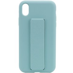 Чехол Silicone Case Hand Holder для Apple iPhone XR (6.1") (Бирюзовый / Ice Blue)
