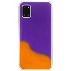 Неоновый чехол Neon Sand glow in the dark для Samsung Galaxy A31 (Фиолетовый / Оранжевый)