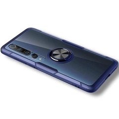 TPU+PC чехол Deen CrystalRing for Magnet (opp) для Xiaomi Mi 10 / Mi 10 Pro Бесцветный / Синий