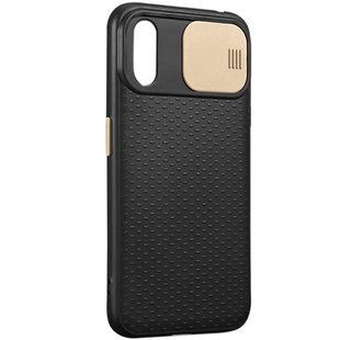 Чохол Camshield Black TPU зі шторкою захищає камеру для Apple iPhone XR (6.1 "") Чорний / Золотий