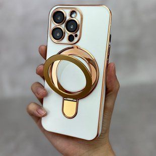 Чехол с подставкой для iPhone 14 Pro Circle Stand MagSafe White
