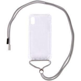Чехол TPU Crossbody Transparent для Apple iPhone X / XS (5.8"") Серый