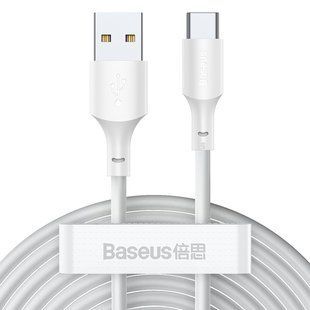 Кабель Baseus Type-C Simple Wisdom Data Cable Kit |1.5m, 5A| (2PCS-Set) (TZCATZJ-02) White