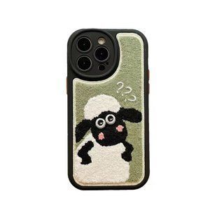Чохол для iPhone 14 Pro Max Барашек Шон Plush Green
