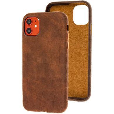 Шкіряний чохол Croco Leather для Apple iPhone 11 (6.1"") Brown