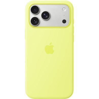 Чохол Silicone case Original 1:1 (AAA) with Magsafe для Apple iPhone 17 Pro Max (Неоново-жовтий / Neon Yellow)