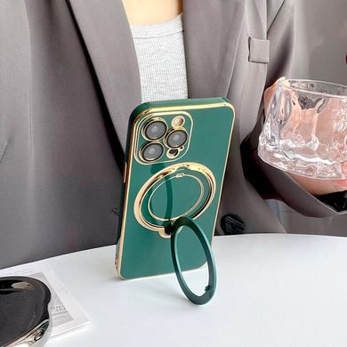 Чохол для iPhone 15 Plus Glitter Holder Case Magsafe з кільцем підставкою + скло на камеру