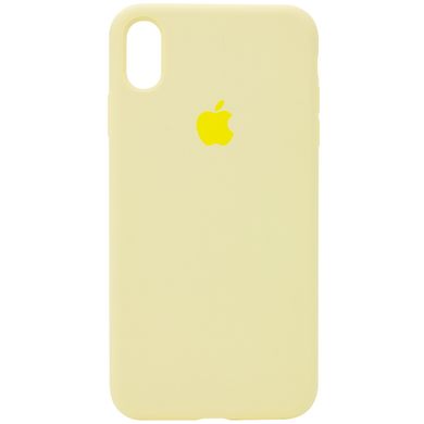 Чехол silicone case for iPhone X/XS с микрофиброй и закрытым низом Mellow Yellow