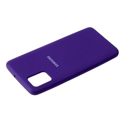 Чехол для Samsung Galaxy A51 (A515) Silicone Full фиолетовый с закрытым низом и микрофиброй