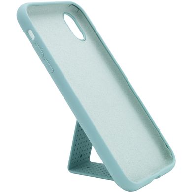 Чохол Silicone Case Hand Holder для Apple iPhone XR (6.1") (Бірюзовий / Ice Blue)