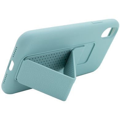 Чехол Silicone Case Hand Holder для Apple iPhone XR (6.1") (Бирюзовый / Ice Blue)