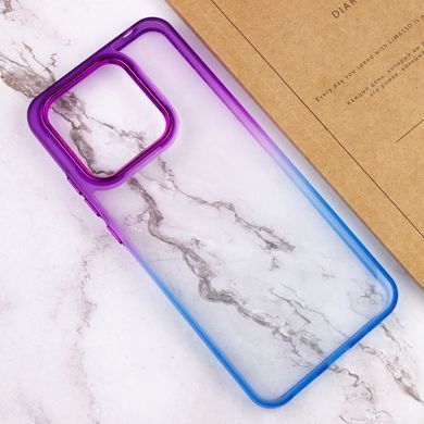 Чехол TPU+PC Fresh sip series для Xiaomi Redmi 10C Синий / Фиолетовый