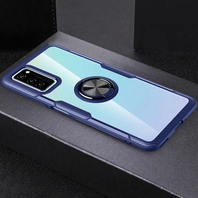 TPU+PC чехол Deen CrystalRing for Magnet (opp) для Samsung Galaxy Note 20 (Бесцветный / Синий)