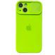 Чехол для iPhone 13 Silicone with Logo hide camera + шторка на камеру Green