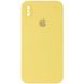 Чохол для iPhone X/Xs Silicone Full camera закритий низ + захист камери (Жовтий / Canary Yellow) квадратні борти