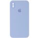 Чехол для Apple iPhone XS Max Silicone Full camera / закрытый низ + защита камеры (Голубой / Mist blue) квадратные борты