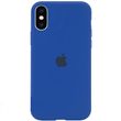 Чехол silicone case for iPhone XS Max с микрофиброй и закрытым низом Royal blue