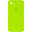 Чохол для Apple iPhone 7/8 / SE (2020) Silicone Full camera закритий низ + захист камери (Салатовий / Neon green) квадратні борти