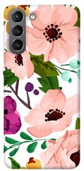 Чехол для Samsung Galaxy S21 PandaPrint Акварельные цветы цветы