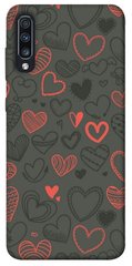 Чехол для Samsung Galaxy A70 (A705F) PandaPrint Милые сердца паттерн