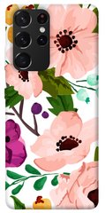Чехол для Samsung Galaxy S21 Ultra PandaPrint Акварельные цветы цветы