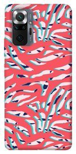 Чехол для Xiaomi Redmi Note 10 Pro Red Zebra print паттерн