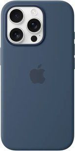 Чехол Silicone case Original 1:1 (AAA) with Magsafe для Apple iPhone 16 Pro (Синий / Denim)