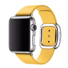 Ремінець для Apple Watch 42/44/45 mm Modern Buckle Leather Yellow/Silver